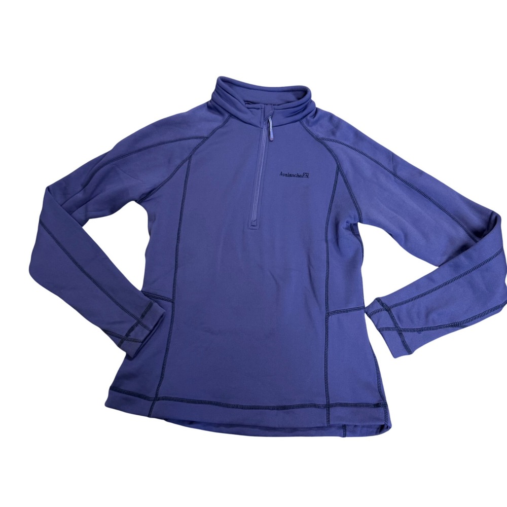 Avalanche Womens Large Purple Quarter Zip Fleece Baselayer Hiking Outdoor Top